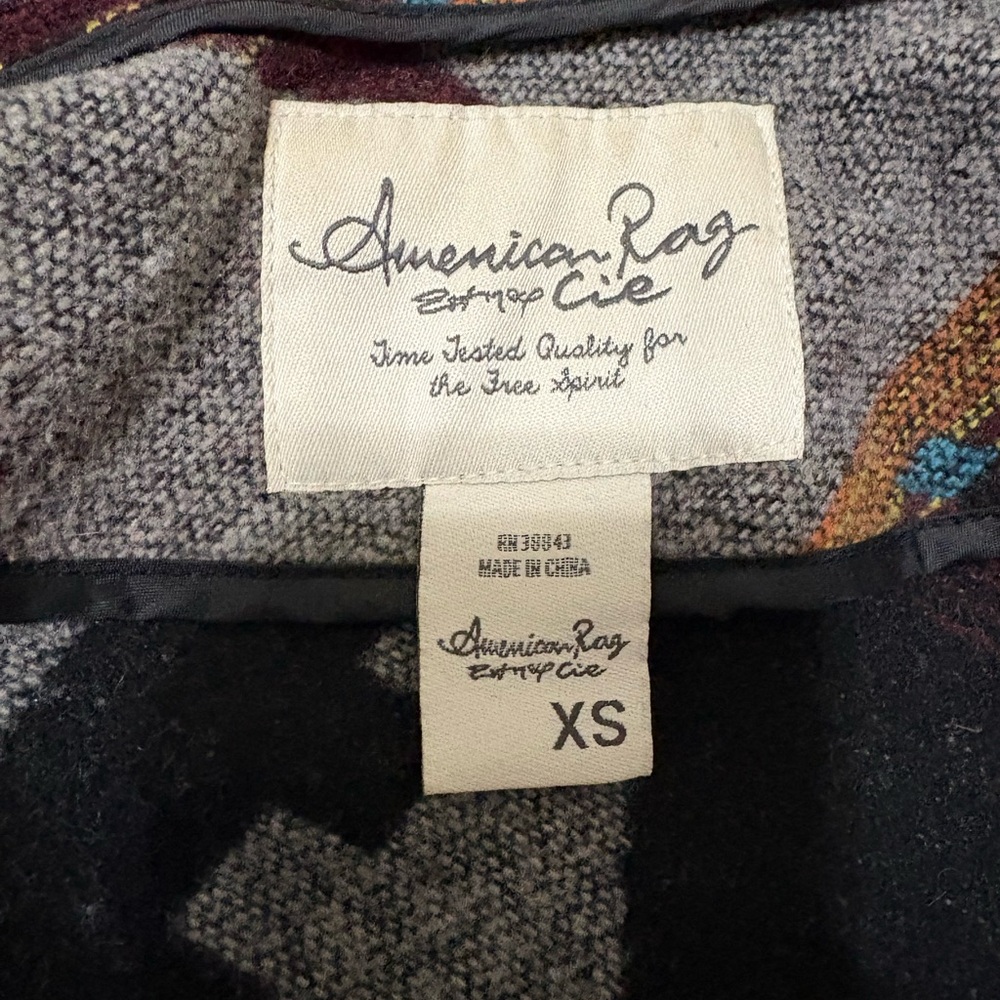 American Rag Multicolor Geometric Coat - Picture 3 of 6